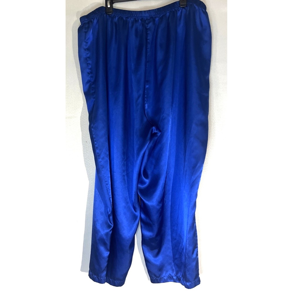 Amoureuse Women's 4x Royal Blue Satin 3/4 Sleeve V Neck Long Pajamas Size 4X - Picture 10 of 11